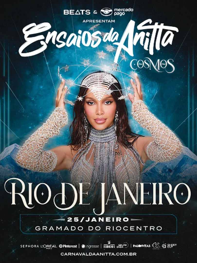 Material de divulgação do evento Ensaios da Anitta 2026
