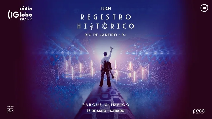 Material de divulgação do evento Luan Santana · Registro Histórico